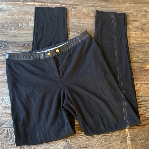 Tori Burch leather trimmed straight leg knit riding pants EUC size M (8/10) - Picture 2 of 10